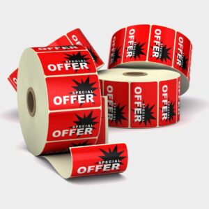 custom rectangle sticker roll labels