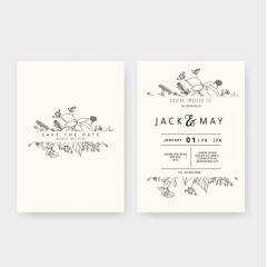 Simple custom invitation cards for a wedding