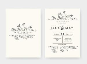 Simple custom invitation cards for a wedding