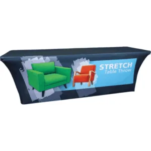 stretch, dye-sublimated printed table