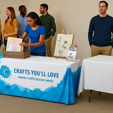 Comparison of plain and branded table covers