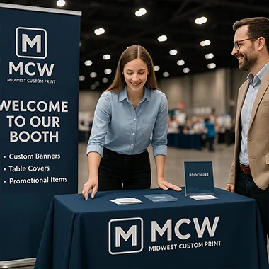 Couple at a trade show