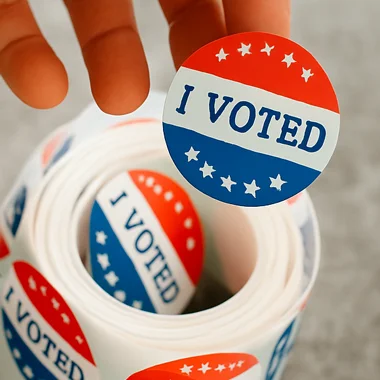 Spool of custom stickers