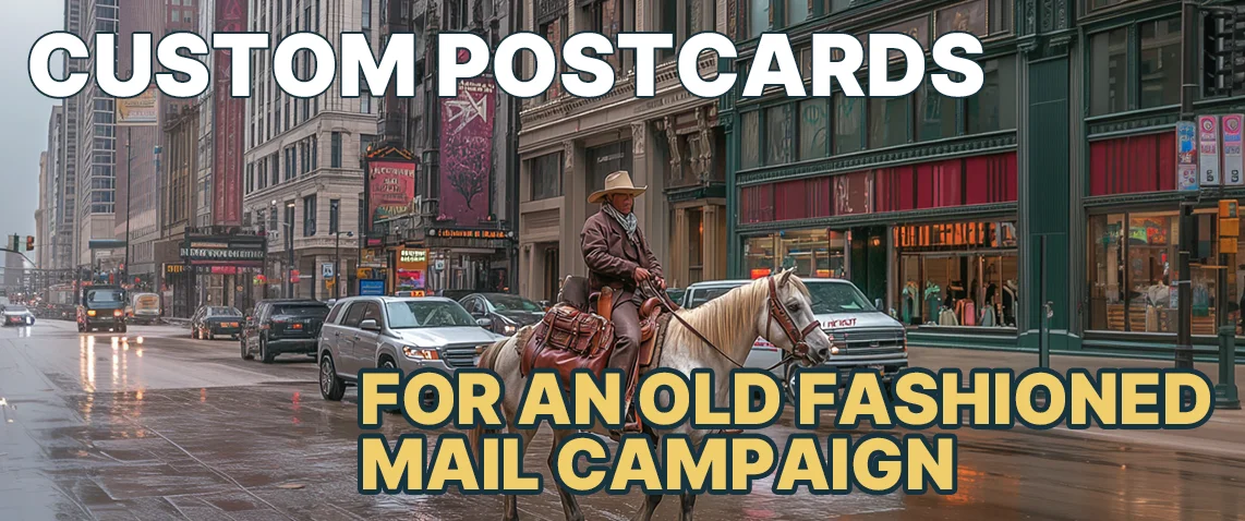 Western mail carrier riding through Chicago