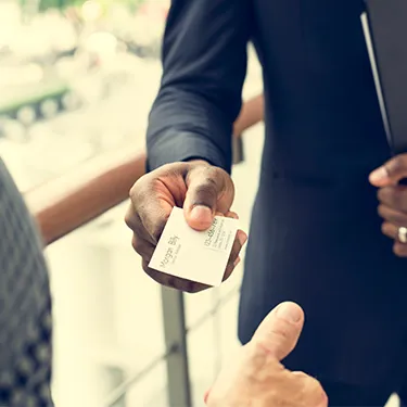 Man giving business card