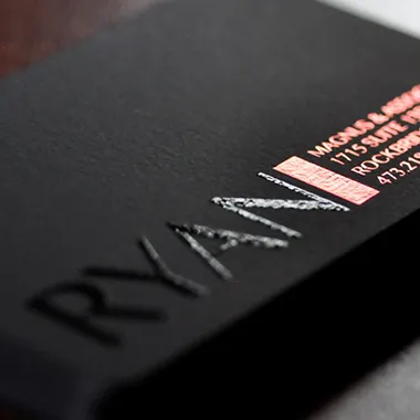 Velvet Business Card closeup 