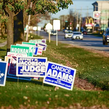 Yard Sign for several politicians