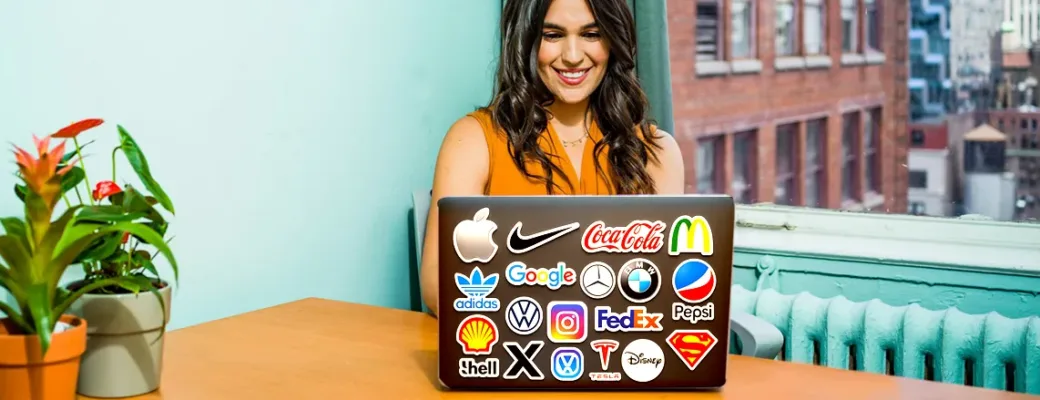Logo stickers on macbook