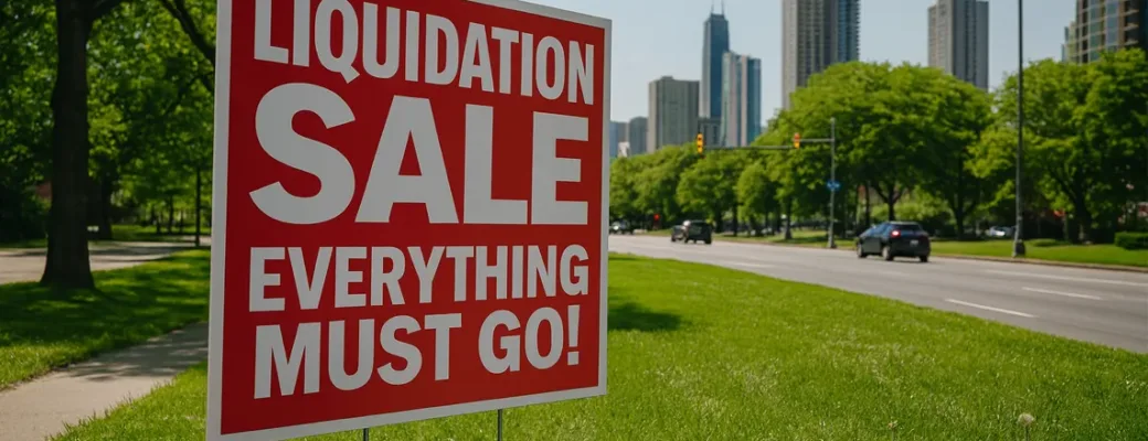 Liquidation sale yard sign