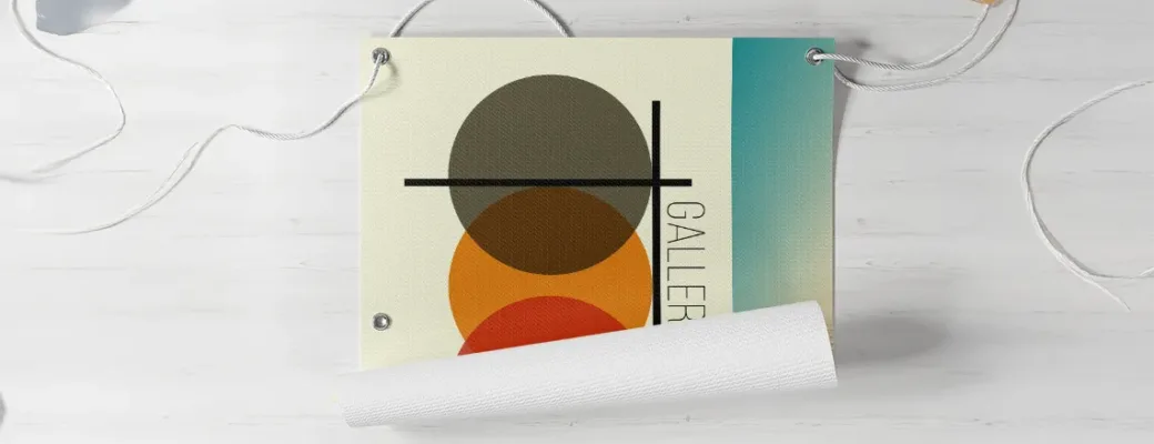 rolled up banner with grommet