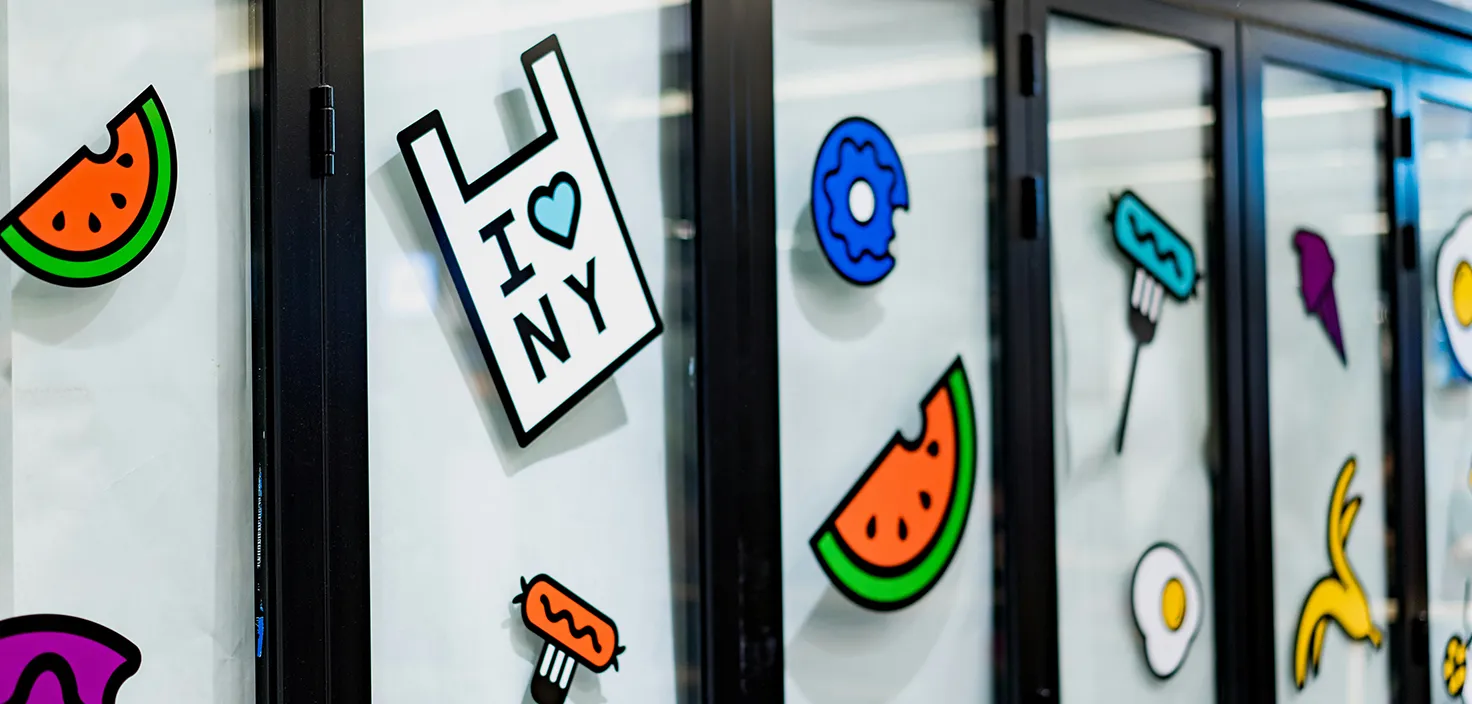 Stickers in an office