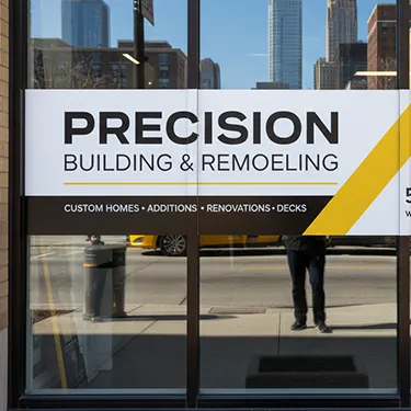 Custom window sign for contractors