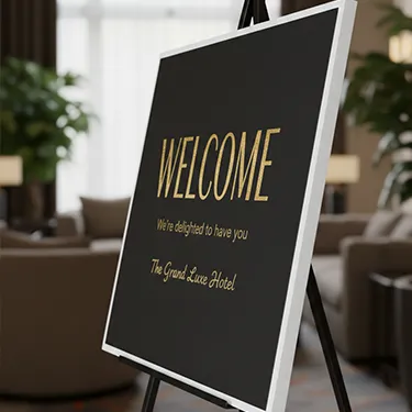 foam board signage display at trade show