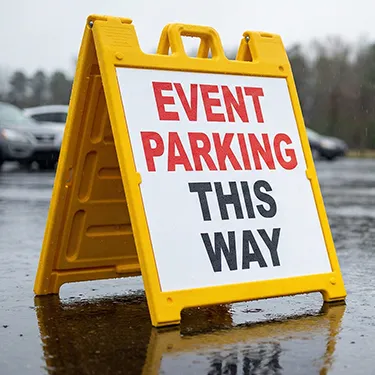outdoor advertising with a-frame sidewalk sign
