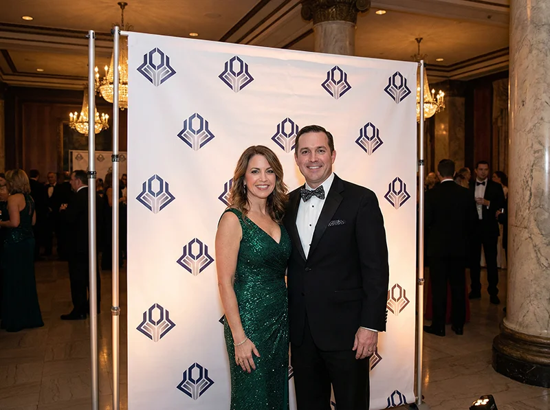 step and repeat photo backdrop banner at Chicago corporate event